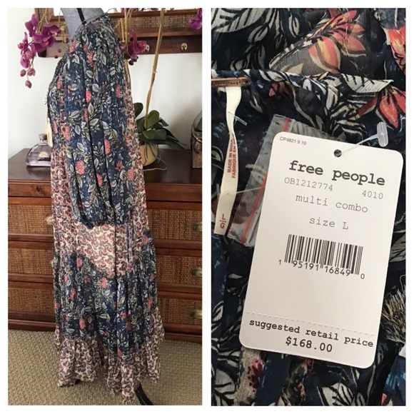 Free People Estelle Chiffon Floral Maxi Dress. NWT - Picture 5 of 8